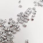 Matubo MiniDuo Beads, Silver, 4x2.5mm, PB307-0204-27000CR
