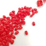 Matubo MiniDuo Beads, Opaque Red, 4x2.5mm, PB307-0204-93200