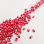 Matubo MiniDuo Beads, Luster - Coral Red, 4x2.5mm, PB307-0204-L93200