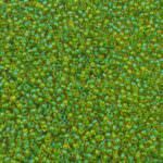 TOHO Round Seed Beads 11/0 Inside-Color Topaz/Opaque Green-Lined TR-11-393