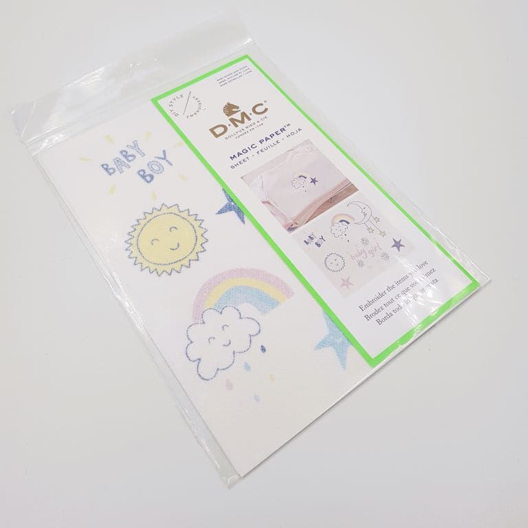 FC112, DMC Soluble Sheets of Magic Paper - Baby Stars and Moon