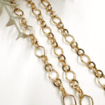 Anchor Chain, Ring Chain, Premium Quality Chain, Gold/Rhodium Plating, 9 mm