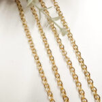 Anchor Chain, Ring Chain, Premium Quality Chain, Gold/Rhodium Plating, 4 mm