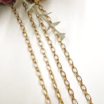 Anchor Chain, Ring Chain, Premium Quality, Gold/Rhodium Plating, 4 mm