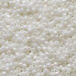 TOHO Round Seed Beads 15/0 Opaque-Rainbow White, TR-15-401