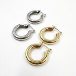 Lever Back Hoop Earring Findings Jewelry making components Plated: Rhodium/Gold; 0.8 x 0.8"/2 ×2 cm