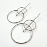 Push Back Closure Earring Findings Post earrings Jewelry making components Rhodium Plated 2.9x1.5"/7.4×3.8 cm