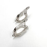 Omega Back Closure Earring Findings Mounting Setting Jewelry making components Rhodium Plated 0.7 x 0.4"/2×1 cm