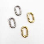 Triggerless Oval Spring Сlasp Accessory for jewelry making Plate: Rhodium; Gold; 0.6 x 0.4"/1.5 x 0.9 cm
