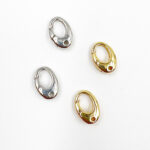 Triggerless oval clasp with hole Accessory for jewelry making Plate: Rhodium; Gold; 0.5 x 0.2"/1.3 x 0.4 cm