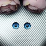 Глаза-кабошоны с плоской обратной стороной, светло-голубой, 8 мм