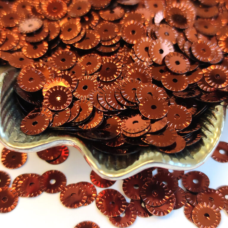 Fantasy Sequins/Paillettes, Bronze Color #8171, Bike Wheels Style Sequins, 5 mm, Made in Italy by Andrea Bilics