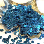 Fantasy Sequins/Paillettes, Blue Color #6121, Bike Wheels Style Sequins, 5 mm, Made in Italy by Andrea Bilics