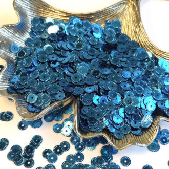 Fantasy Sequins/Paillettes, Bright Blue Color #9131, Bike Wheels Style Sequins, 5 mm, Made in Italy by Andrea Bilics
