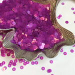 Итальянские пайетки, плоские, фиолетовый, эффект "Радужный прозрачный" #5080, Andrea Bilics