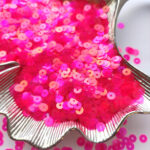 Итальянские пайетки, плоские, розовый, эффект "Радужный прозрачный" #116, Andrea Bilics