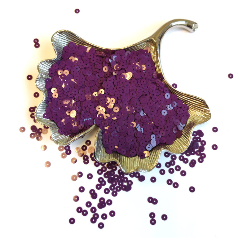 Italian Flat Sequins/Paillettes, Purple "Opaline" Aspect #5234, Andrea Bilics
