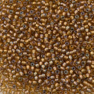 Toho Round Seed Bead 11/0 Topaz Inside Color Lined Gold AB