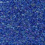 TOHO Round Beads 8/0 Inside-Color Luster Crystal/Caribbean Blue TR-08-189