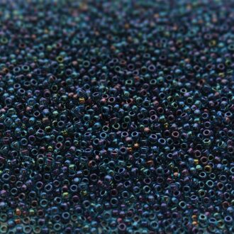 TOHO Round Beads 8/0 Inside-Color Aqua/Jet-Lined TR-08-248