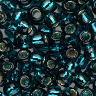 TOHO Round Beads 8/0 Silver-Lined Teal TR-08-27BD