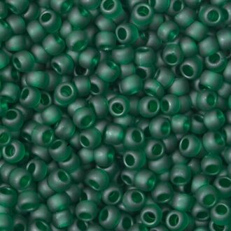 TOHO Round Beads 8/0 Transparent-Frosted Green Emerald TR-08-939F