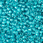 Бисер TOHO круглый 11/0, Inside-Color Light Sapphire/Metallic Teal-Lined TR-11-377