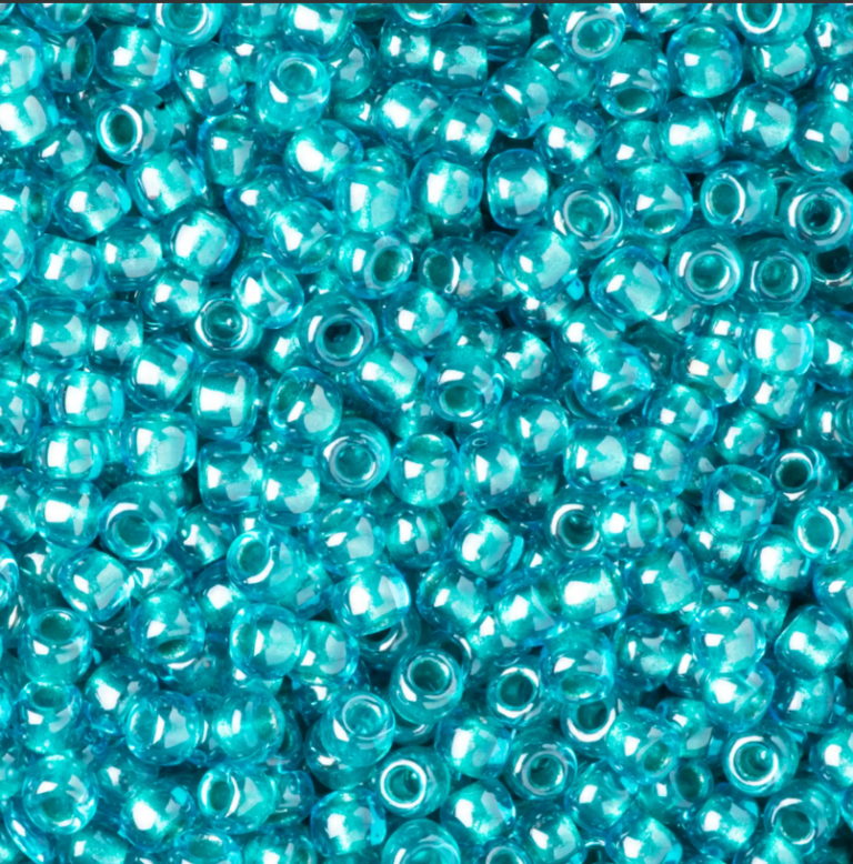 TOHO Round Beads 11/0 Inside-Color Light Sapphire/Metallic Teal-Lined TR-11-377