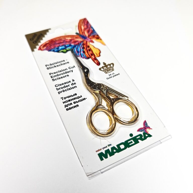 Madeira 22ct Gold Plated Stork Embroidery Scissors, 9 cm or 8"