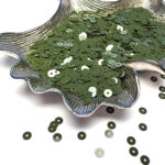 Italian Flat Sequins/Paillettes, Army Green With "Opaline" Aspect #7244, Andrea Bilics