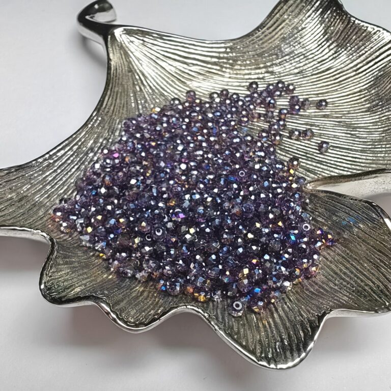 Rondelle Beads 3 mm, Purple AB Color