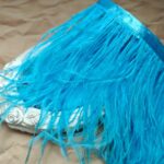 Natural Ostrich Feather Trim, Light Blue Color, 5 cm
