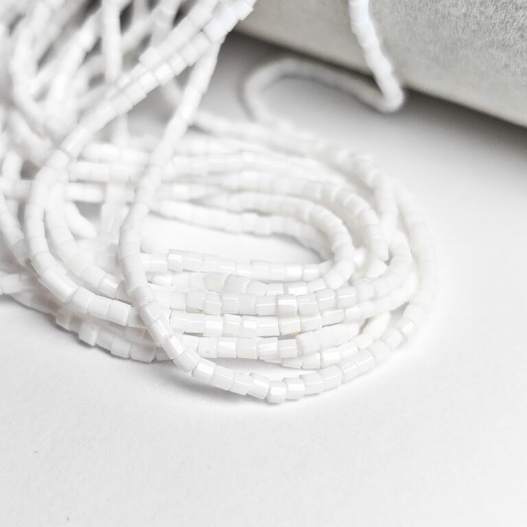 Two-cut Preciosa Beads, Stranded, 10/0 size, 03050 White Color