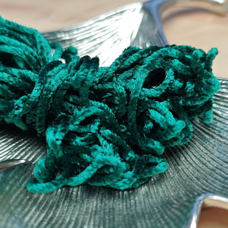 Satin Chenille Thread, Dark Green, made in France