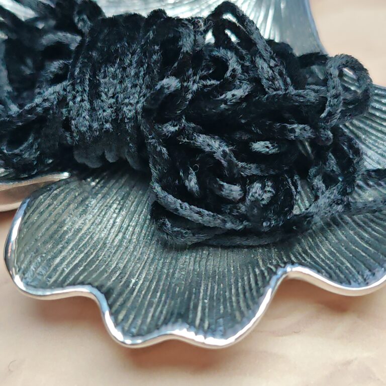 Satin Chenille Thread, Black, made in France