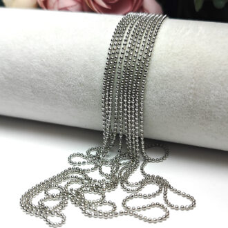 Faceted Ball Chain / Bead Chain Silver Color, 1.5 mm