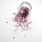 Блестящие Фантазийные Пайетки, Отверстие Сбоку, Светло-розовый Цвет, 6 мм