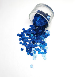 Glitter Fantasy Sequins/Paillettes, Majestic Blue Color, Border Hole, 6 mm