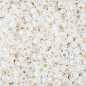 TOHO Round Beads 11/0 Silver-Lined Milky White TR-11-2100