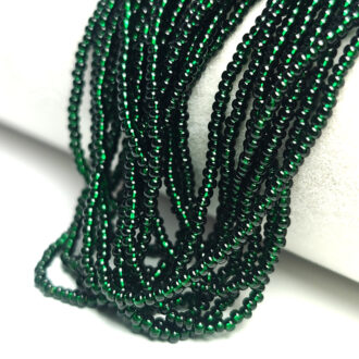 Preciosa Rocailles Seed Beads 10/0, Silver Lined Dark Green #57150