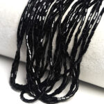 Preciosa-Ornela Glass Tube Seed Beads, 2 Cut Hex, 2 mm Bugle Tubes, Black Color #23980